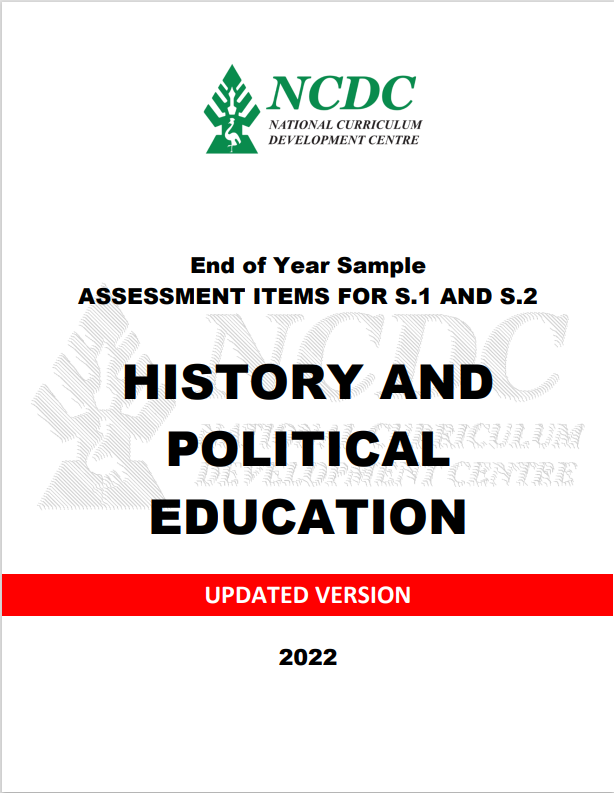 NCDC History Sample Assessment Items For S1&S2